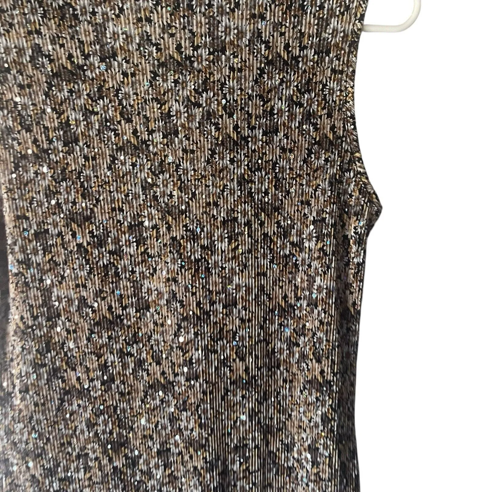 Brittney Black Y2k Women's Size Large Floral Daisy Sparkle Ruffle‎ Babydoll Top - Image 6