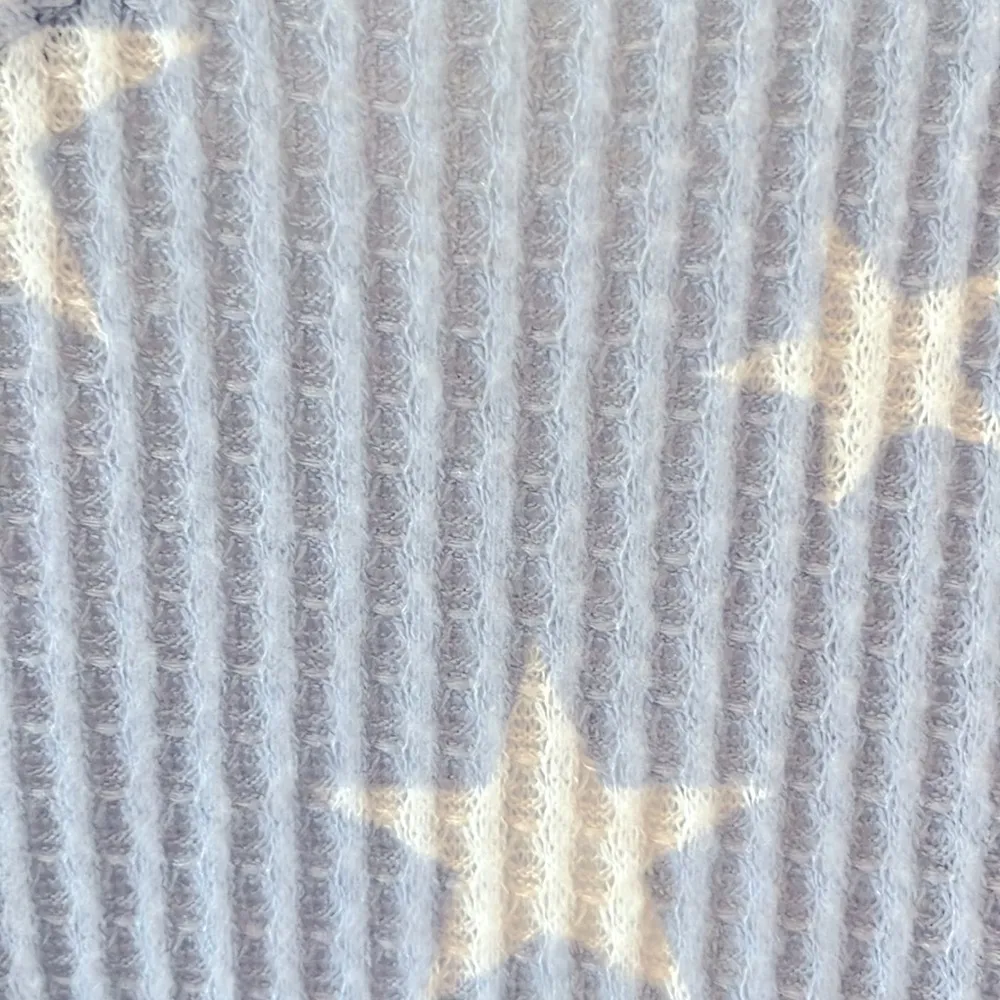 Planet Gold Waffle Shirt Stars Comfy Baby Blue Womens XS Tunic Hacci - Image 6