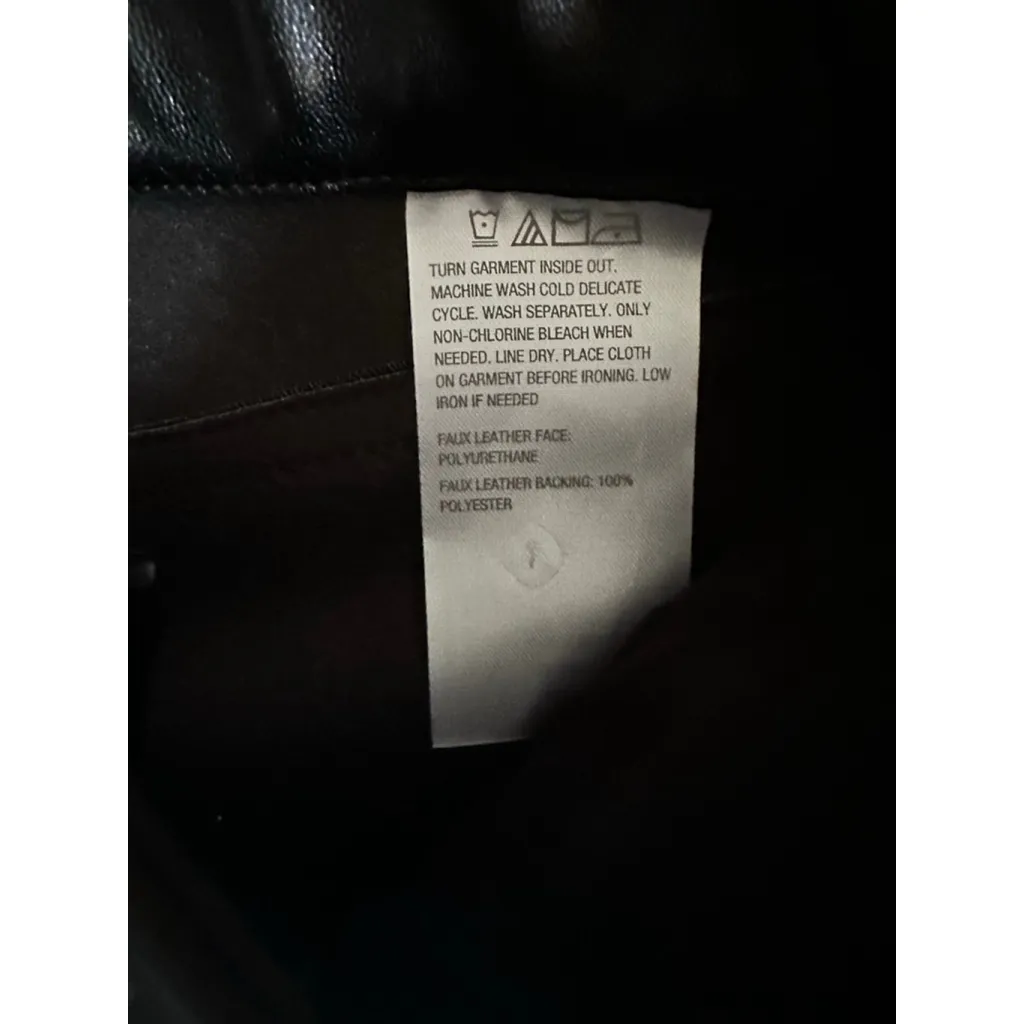 Colleen Lopez Black Faux Leather Midi Pencil Skirt with Slit Medium NWT - Image 11