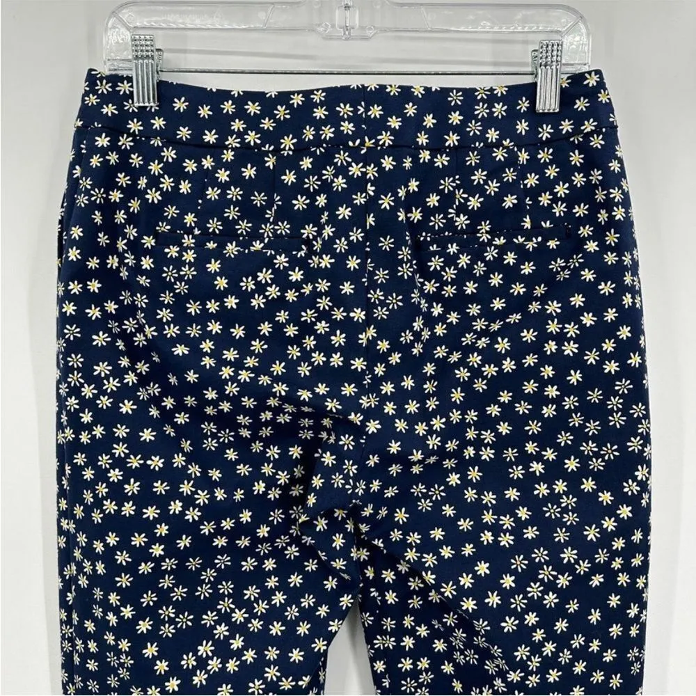 BODEN Navy Blue Daisy Floral Print Richmond Ankle Trouser Chino Pants Size 12 - Image 7