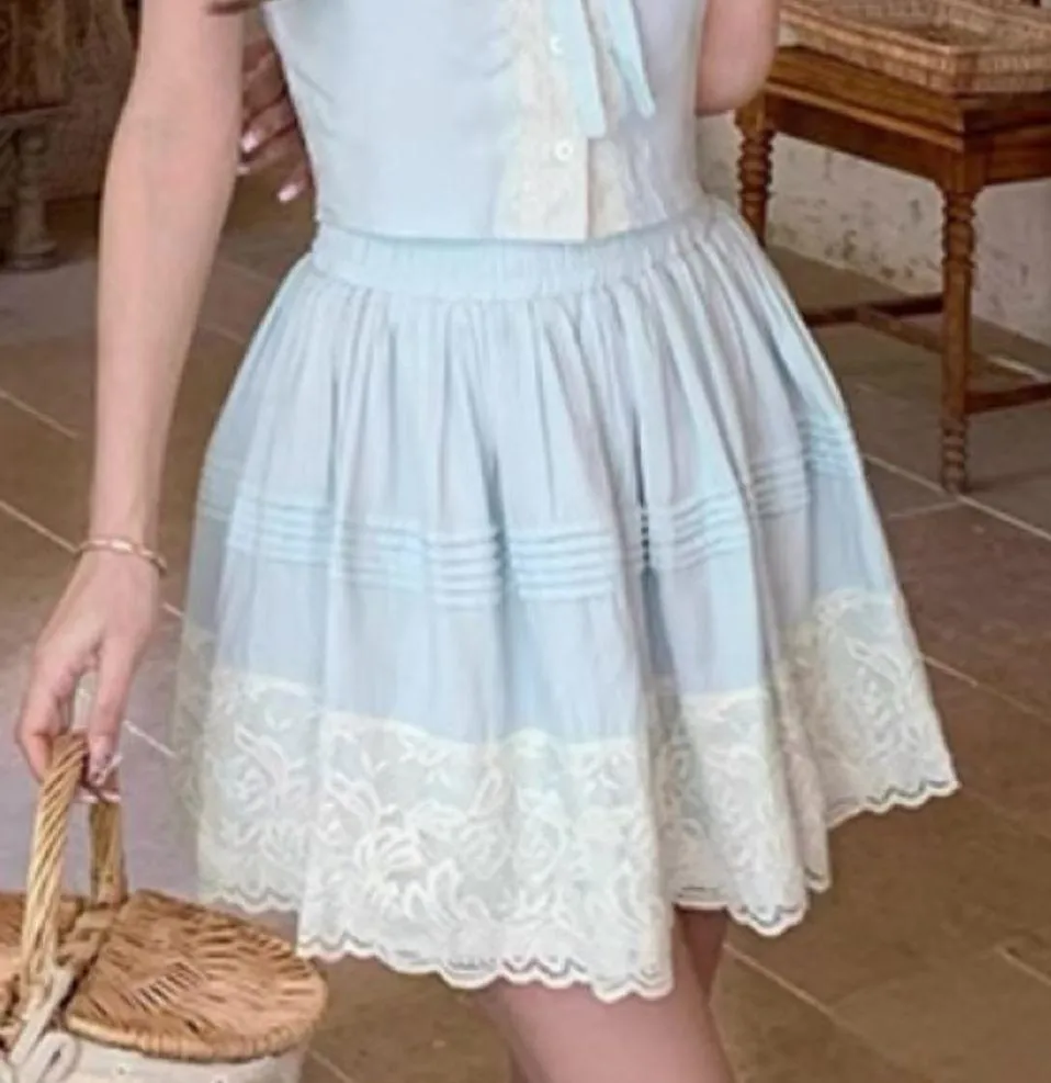 Japanese Kawaii Pastel Baby Blue Cottage Balletcore Lolita A - Image 3