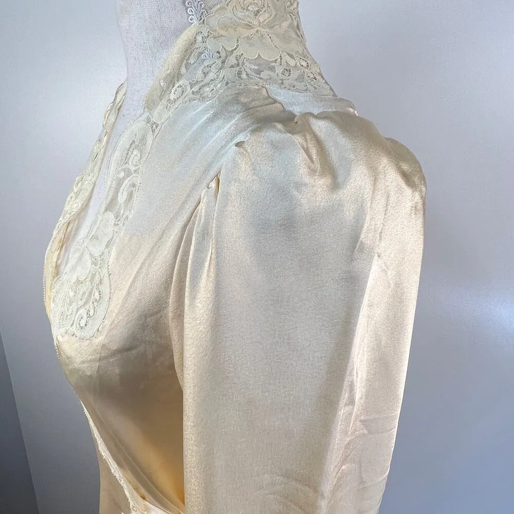 Vintage 70s Lanvin Satin & Lace Night Gown & Robe Set Wedding Bridal Honeymoon Size undefined - Image 13