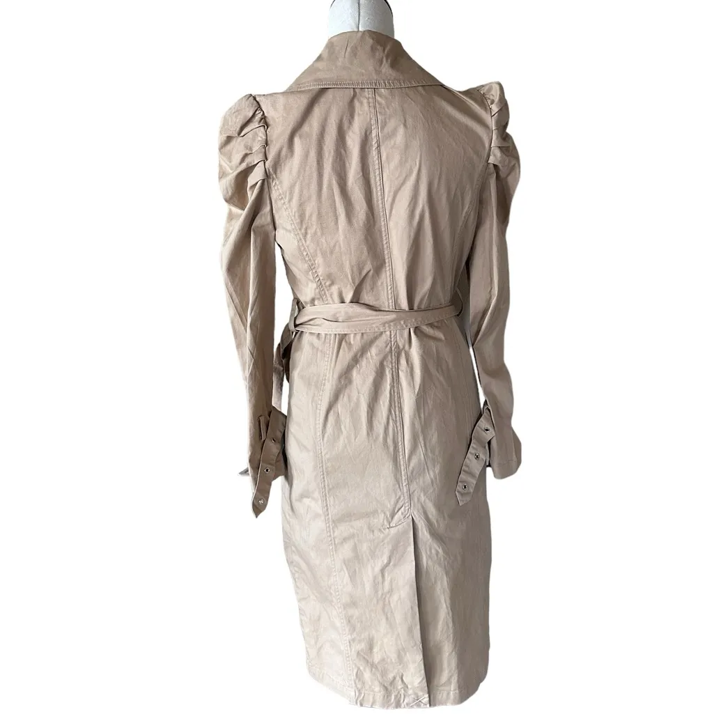 NWOT AVEC LES FILLES Puff Sleeve Belted Trench Coat Tan Camel - Image 9
