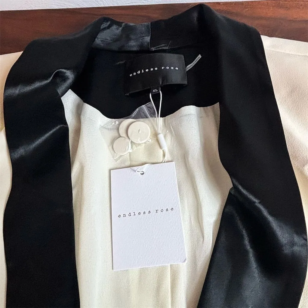 Endless Rose Women's XL Ivory Blazer Jacket Long Sleeve Formal - Image 4