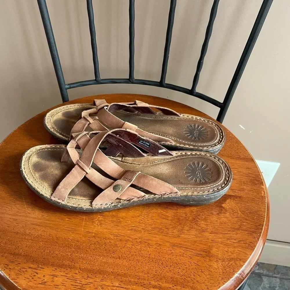 Ugg Lanni Leather Sandals in Caramel‎ Size 9 - Image 3