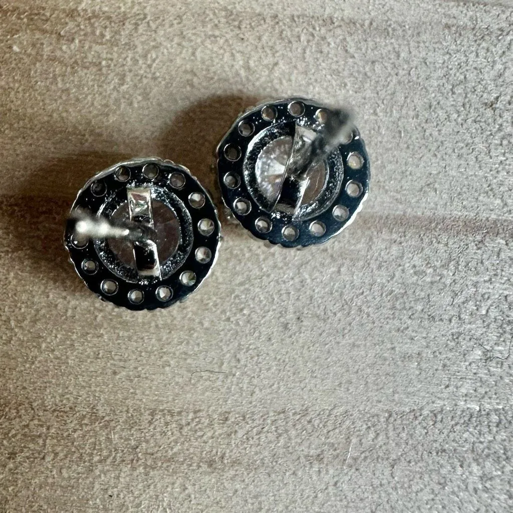 Olivia and Jackson Fine Silver Plated Halo Stud Earrings Set - Image 12