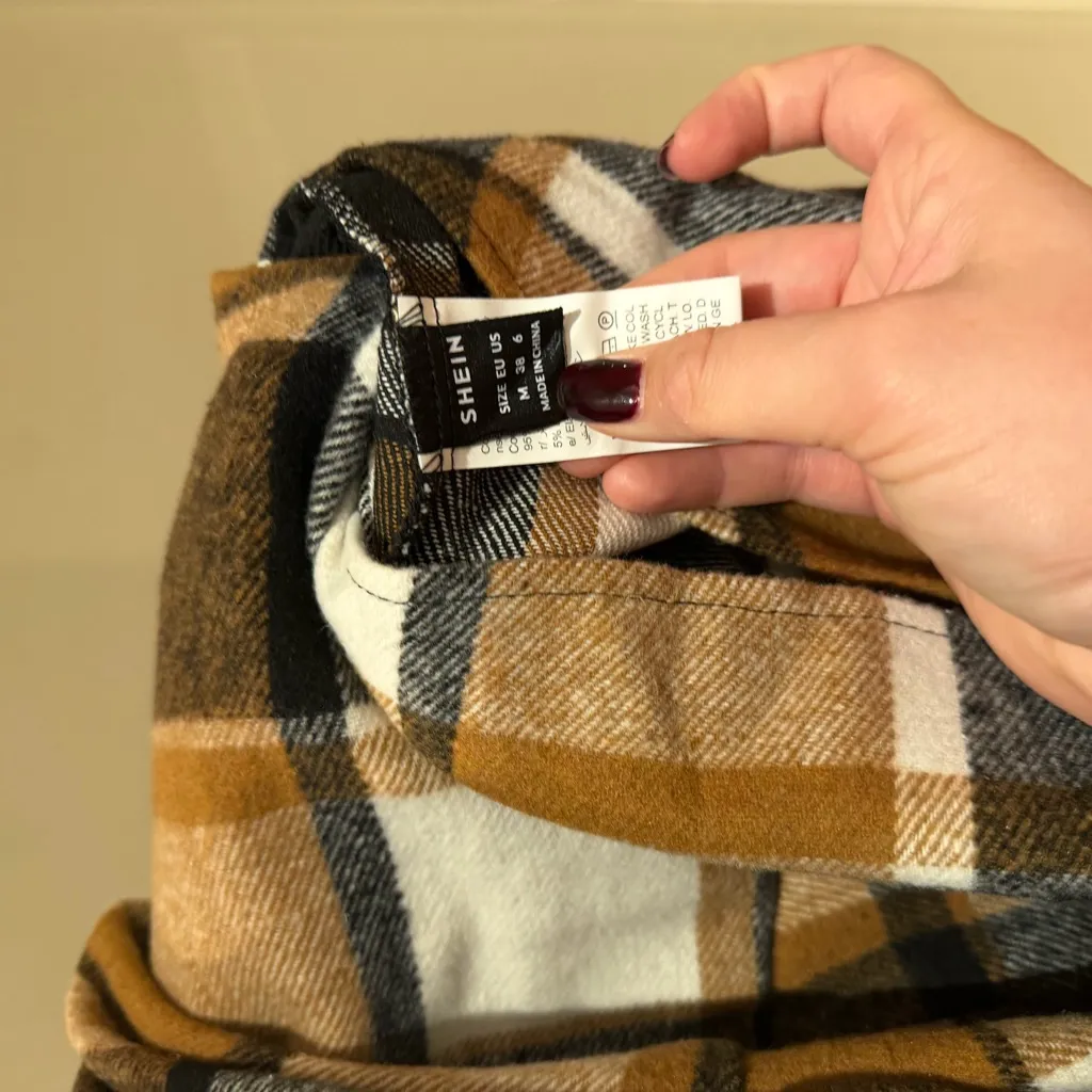 Plaid Long Sleeve Button Down Flannel NWOT - Image 7