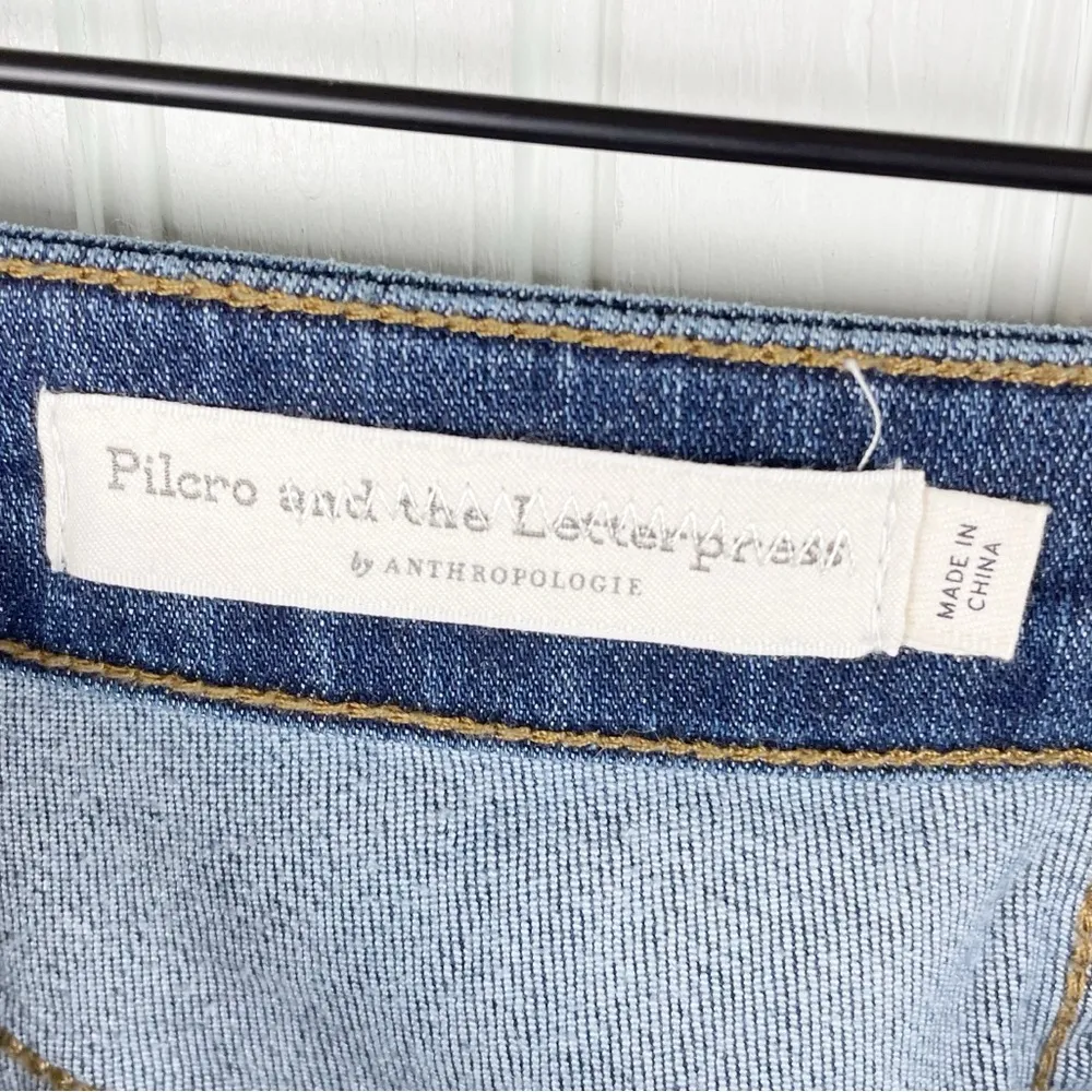 Anthropologie Pilcro High-Rise Denim Legging Button Fly Patch Pocket Size 27 - Image 8