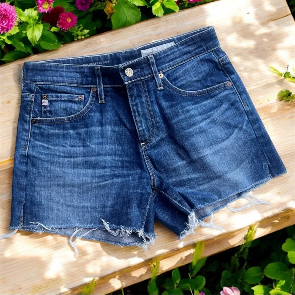 AG ADRIANO GOLDSCHMIED Hailey  Cutt Off EX Boyfriend Denim Shorts - Image 2