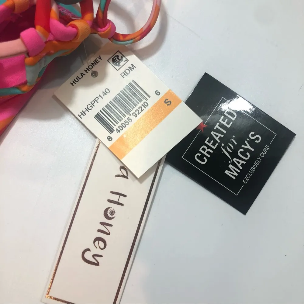 Hula Honey red multi bikini swim bottom Sm - Image 3