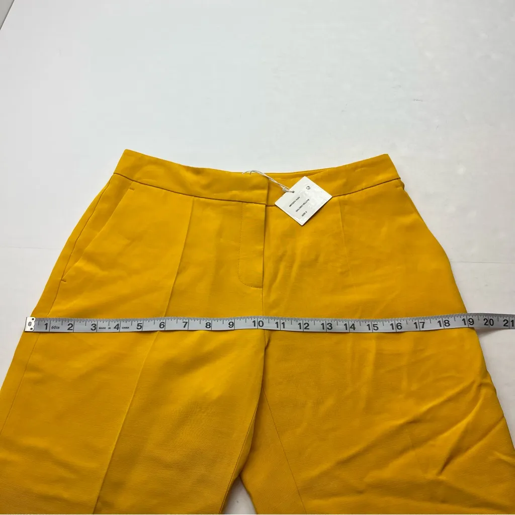 Lafayette 148 New York Gates Straight Leg Linen Blend Pant Size 0 NEW *FLAWED‎ Yellow - Image 12
