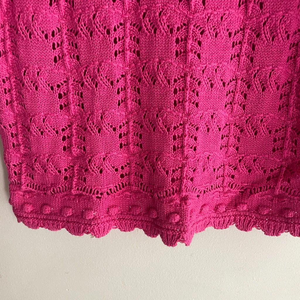 By Anthropologie Pointelle Sweater Tee Pink - Image 7