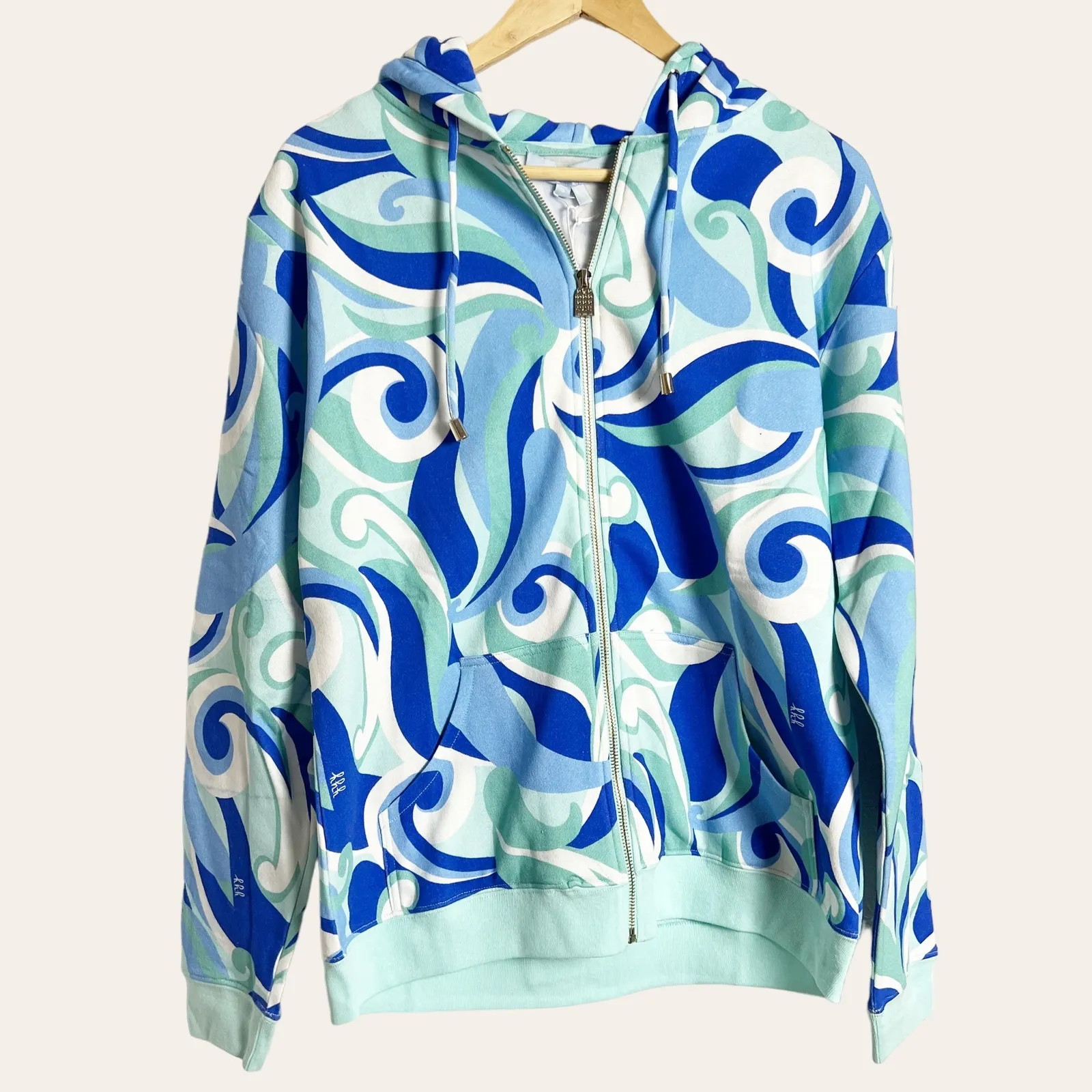 Hill House The Allie Zip-Up Jacket in Ocean Kaleidoscope Print Size S - Image 3