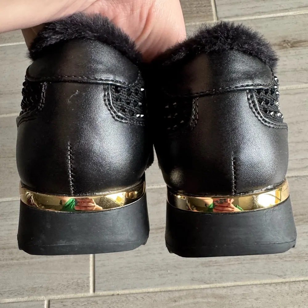 Kenneth Cole Reaction Cari Faux Fur Jewel Jogger Women’s Sneaker Size 11 Black - Image 7