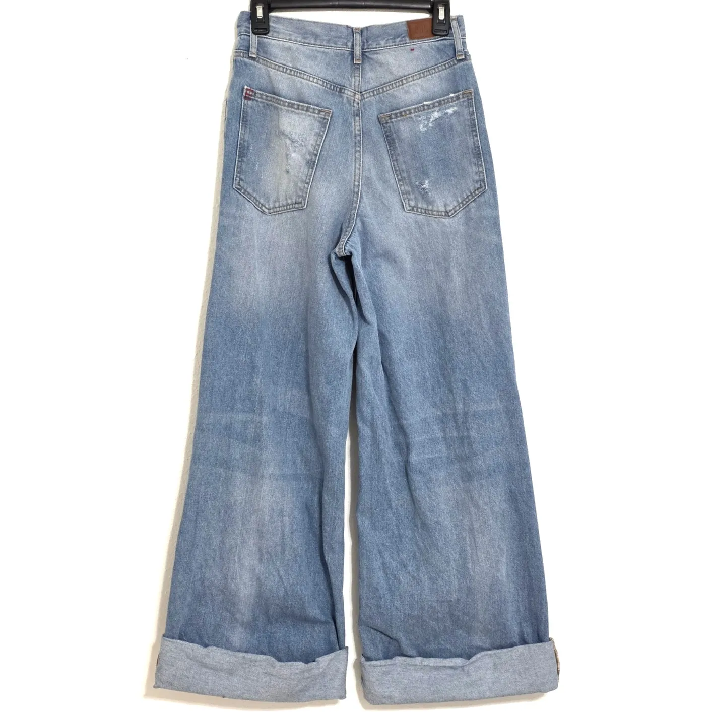 Urban Outfitters BDG Skater Baggy Cuffed Distressed Denim Jeans Blue Size 26x29 - Image 2