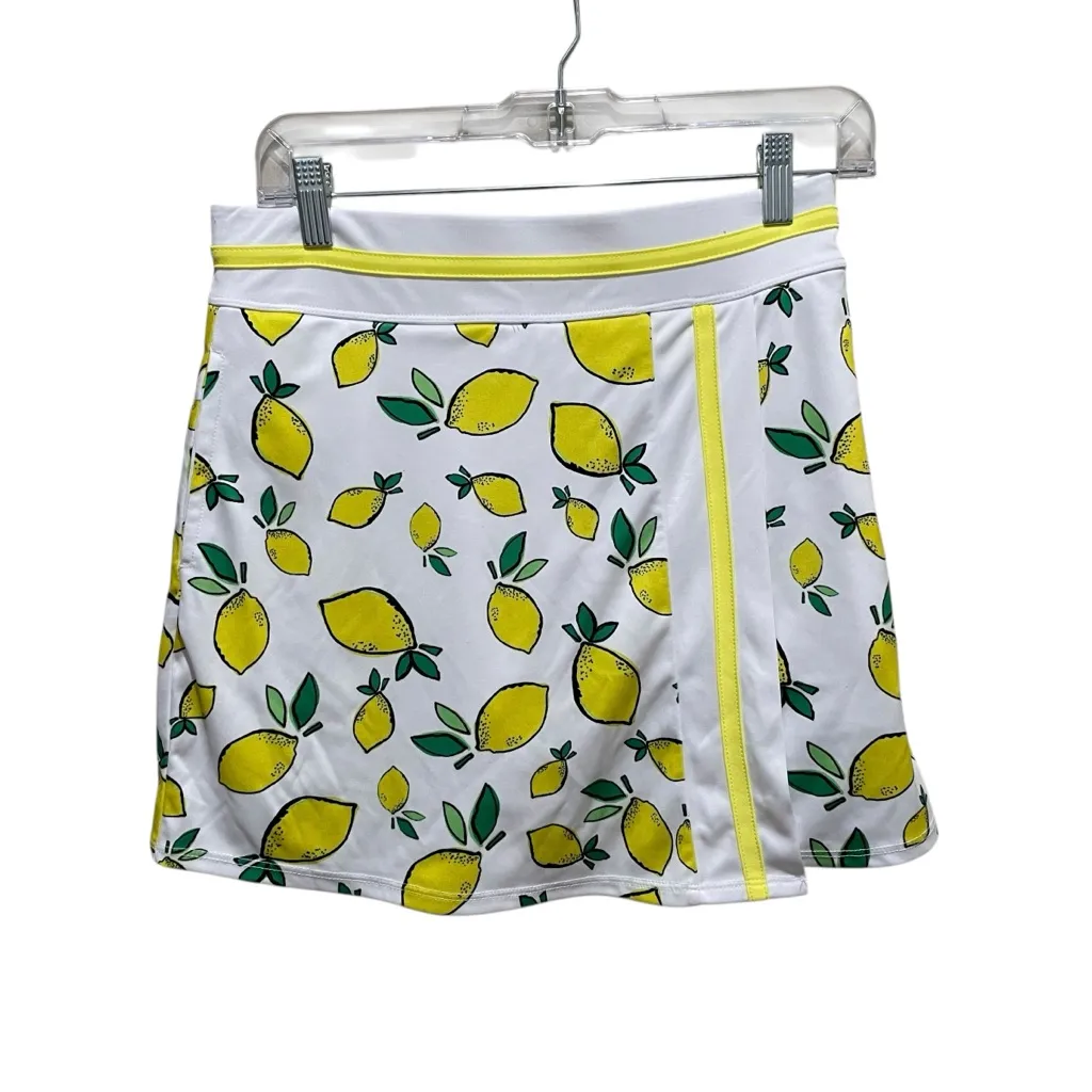 PGA Tour Lemon Print Skort Golf Skirt White Yellow Green Women’s Size Small - Image 3