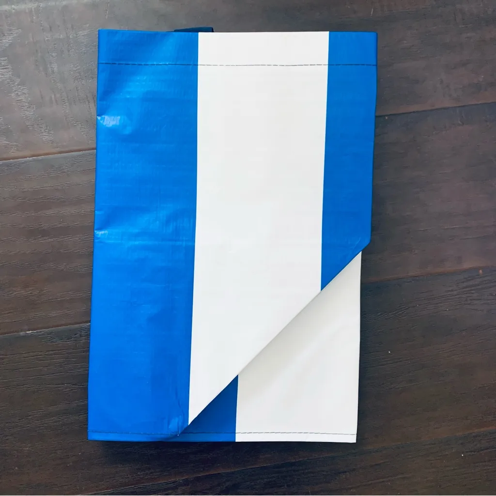 NWT IKEA SÄCKKÄRRA Large Blue/White Striped Shopping Bag 14½ x 22½ x 15¼" 19 gal Blue - Image 7