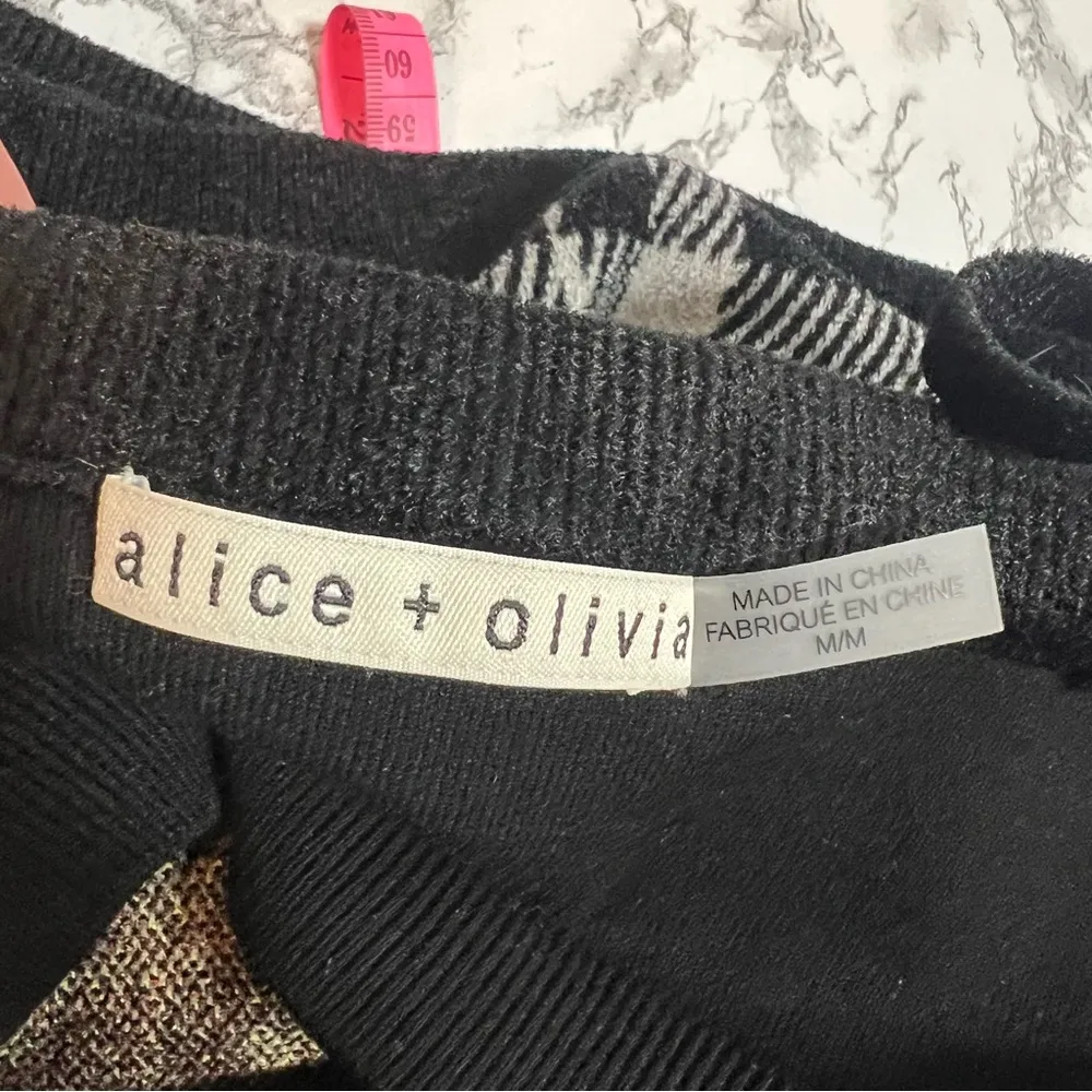 Alice + Olivia Alison Jacquard Plaid Tank Top Sz M - Image 7