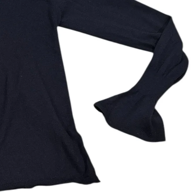 Autumn Cashmere Dark Navy Blue Open Front Cardigan Bell Sleeve Sweater Size S - Image 2