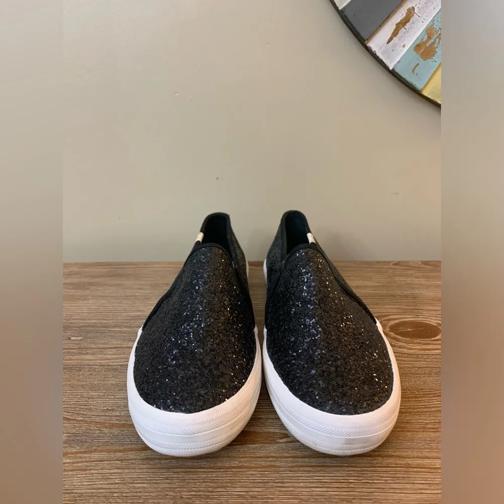 Kate Spade Keds Black Glitter slip on shoes Size 9.5 - Image 10