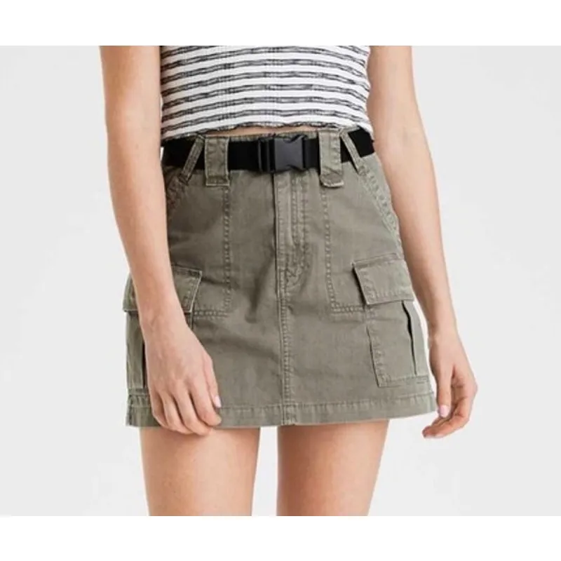 American Eagle High Rise A-Line Cargo Skirt 0 - Image 2