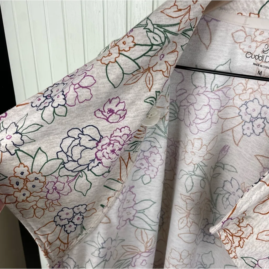 Cuddl Duds Lightweight Comfort Drape Front Cardigan Multicolor Floral Medium - Image 6