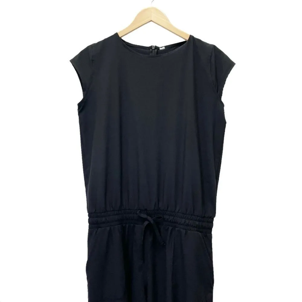 Albion Fit Cap Sleeve Jumpsuit Black Elastic Waist One Piece Size Small Petite - Image 5