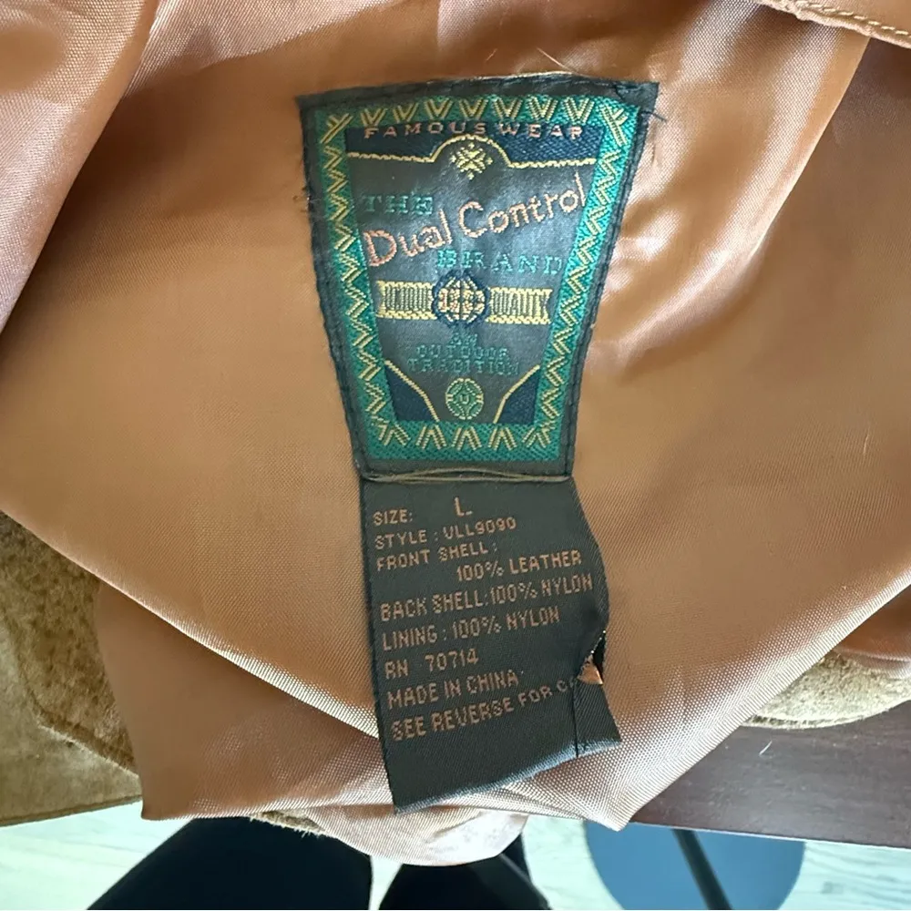 Vintage The Dual Control Brand by Outdoor Tradition Leather Vest Brown Large - Image 4