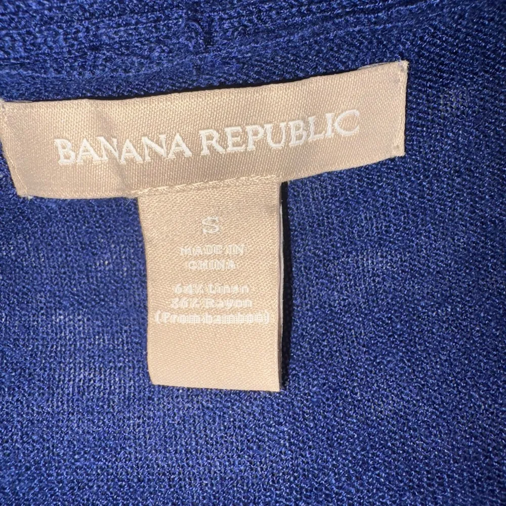 Banana Republic Cardigan Women Linen Open Rib Pocket Sweater Size Small - Image 5