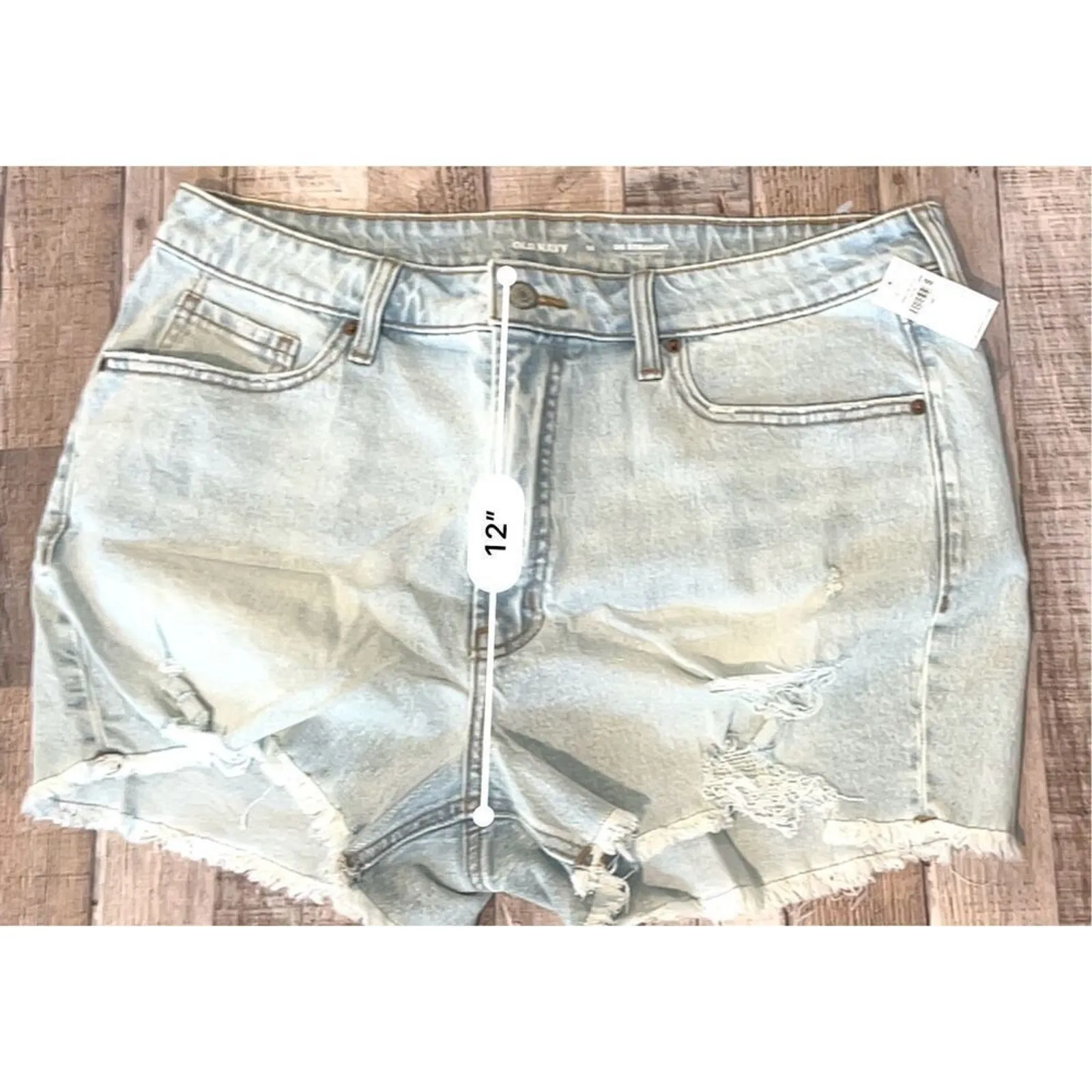 Old Navy High Waisted 3" Ins OG Light Wash‎ Jean Cut Off Shorts 16 Yuppie NWT - Image 6
