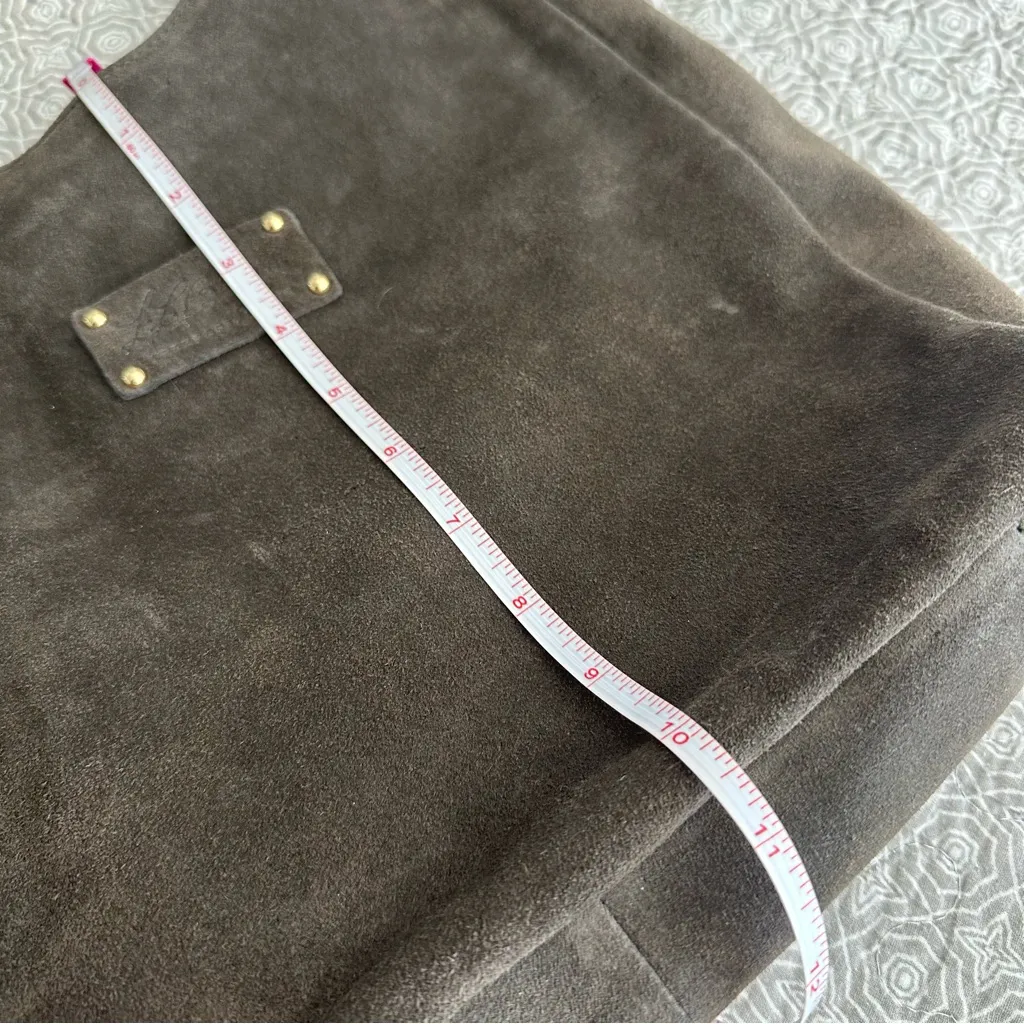 NEW! L.L. Bean Nubuck Leather Suede Over the Shoulder Bag Coal Dust Gray Brown - Image 11