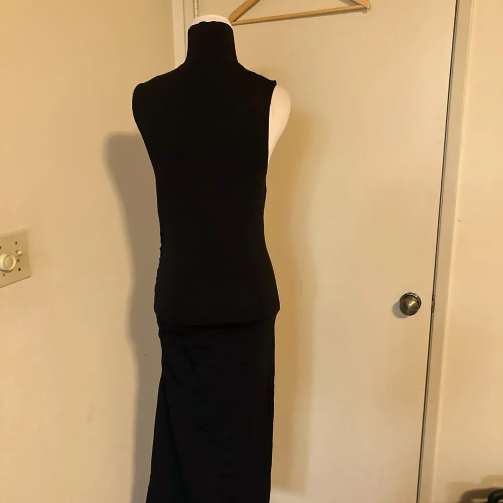 NEW ZARA Ribbed Sleeveless Turtleneck Midi Dress in Black SZ S - Image 14
