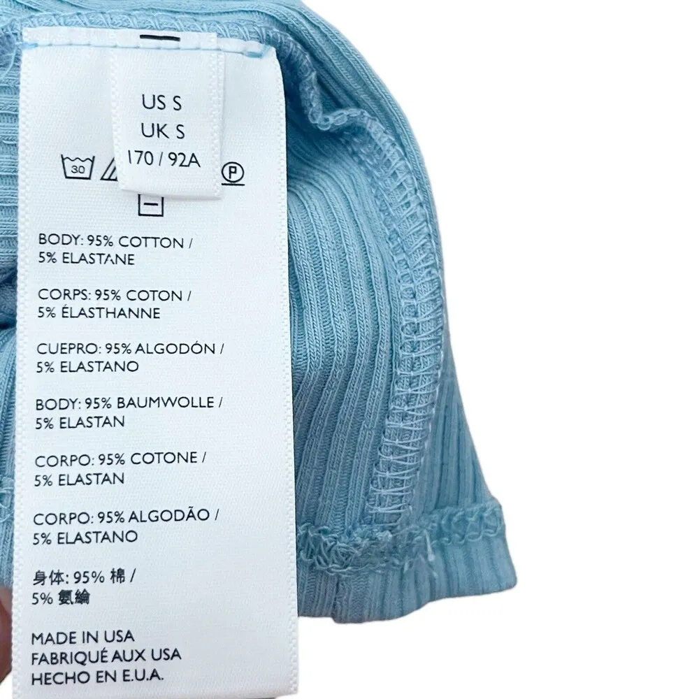 Free People Beach Blue Happy Hour Mini Dress Womens Sz Small Stretch Ribbed New - Image 9