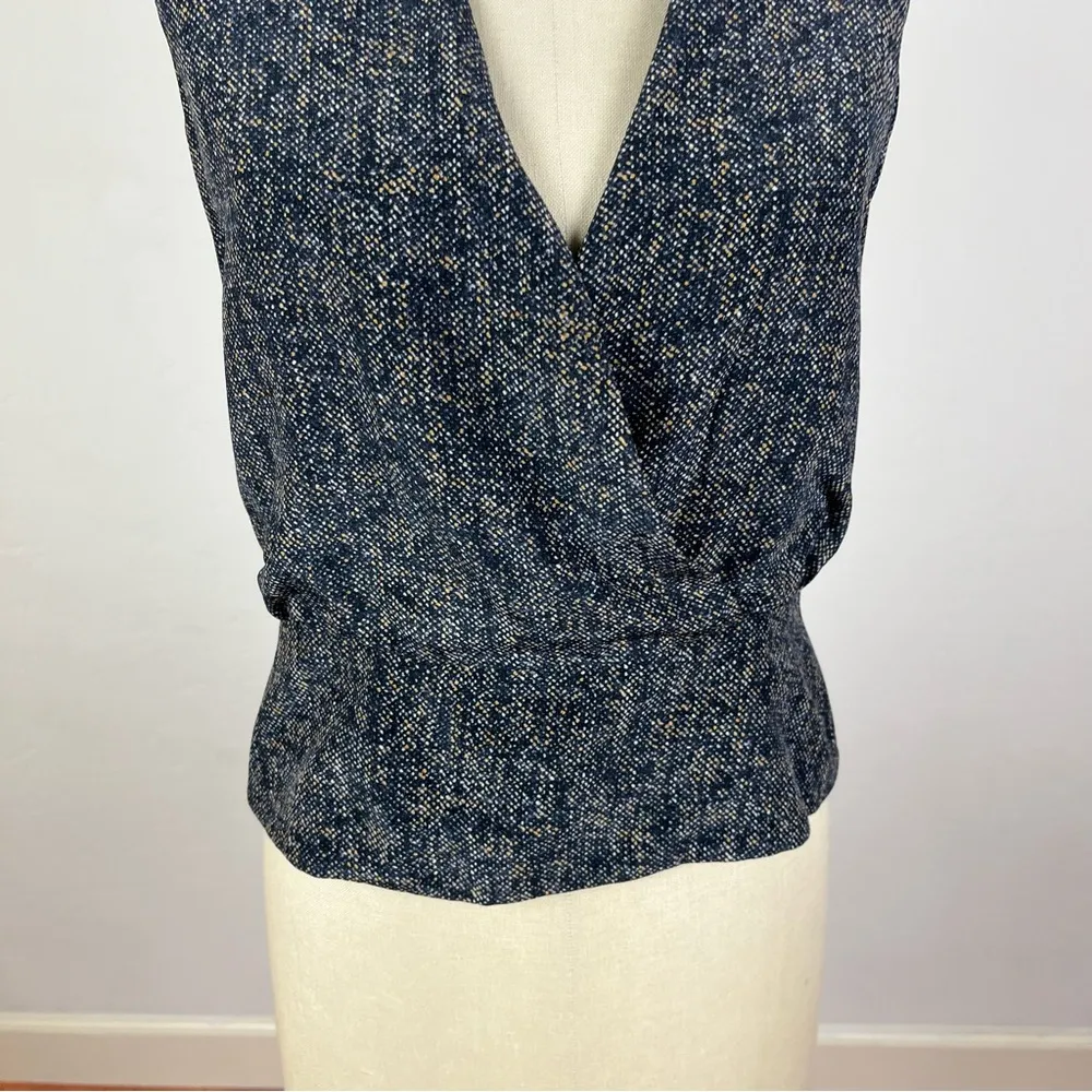 Theory Speckled V Neck Blouse - Image 4