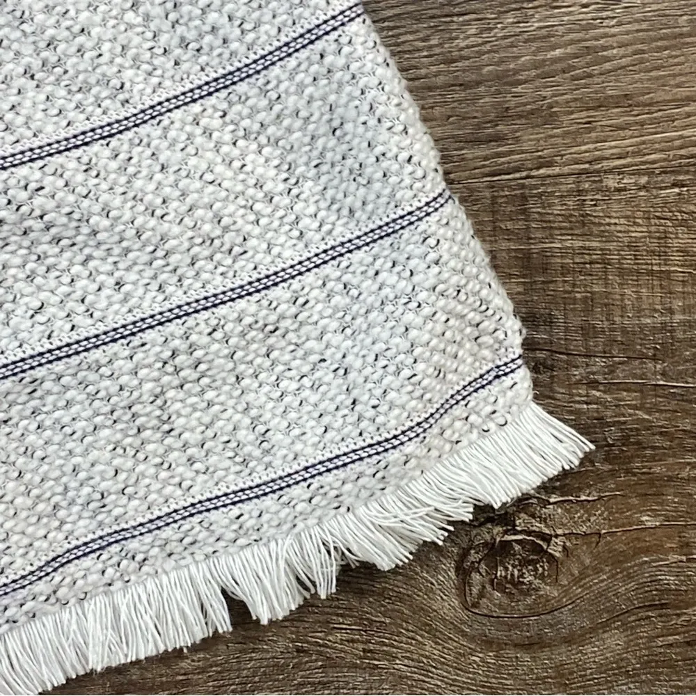 Talbots Sweater Women 3X White Black Open Knit Fringe 3/4 Sleeve Costal Light - Image 5