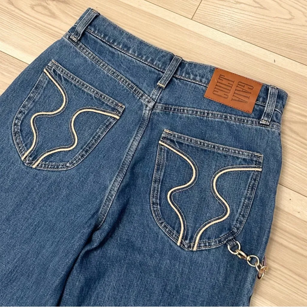 Gap x Cult Gaia High Rise Stride Chain Jeans 29 NWTs - Image 8
