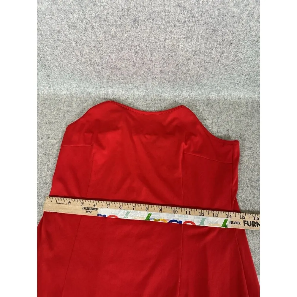 Lauren Ralph Lauren Small Crocheted Lined Knit Sweater Dress Red Knee Length - Image 6