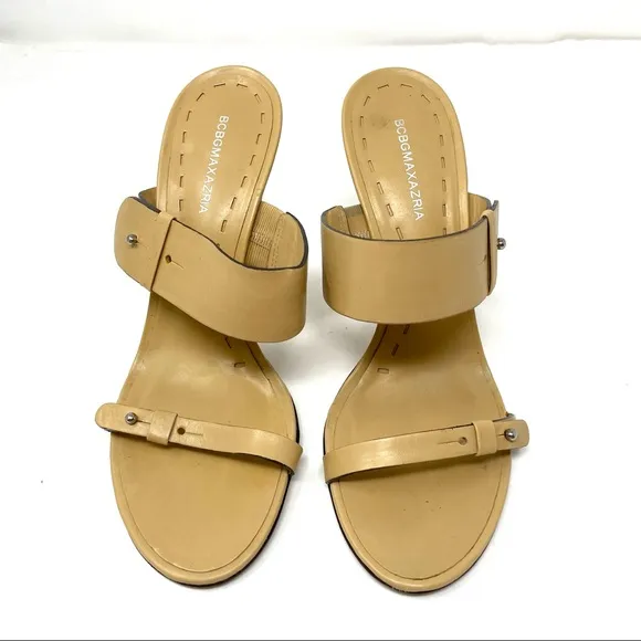 BCBG MAX AZARIA leather heel slides, 7.5 - Image 2
