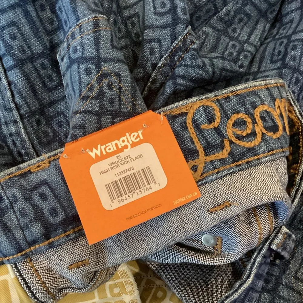Urban Outfitters Wrangler X Leon Bridges Laser monogram Wrock Flare Jean 29 NWT - Image 9