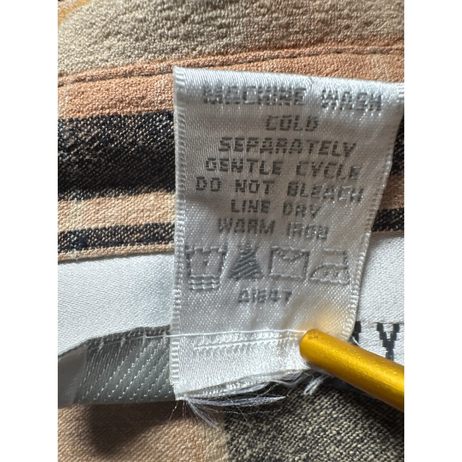 SPORT SAVVY Womens 2X Plaid Button Up Shirt Silk Cotton Blend Orange Black - Image 5