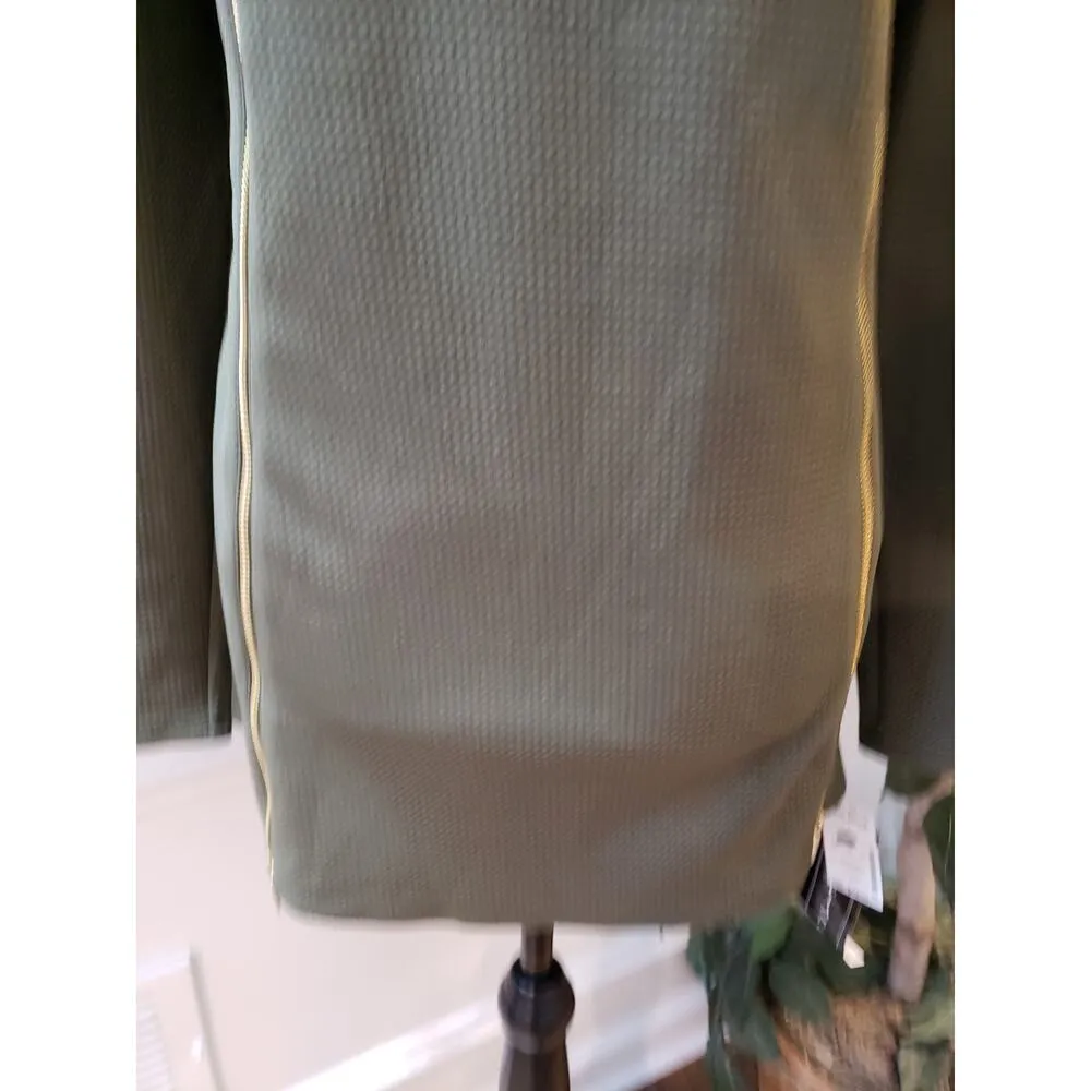 Coco Bianco Sweater Womens Large Green Long Sleeve Stretch Cowl Neck Side Zip - Image 12