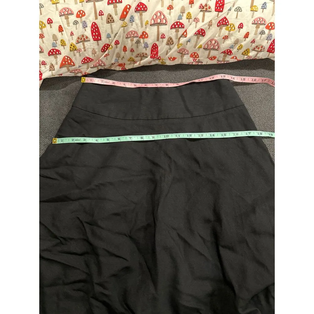 Nic + Zoe A-line Linen Blend Knee Length Skirt Black Onyx Size US 2 - Image 7