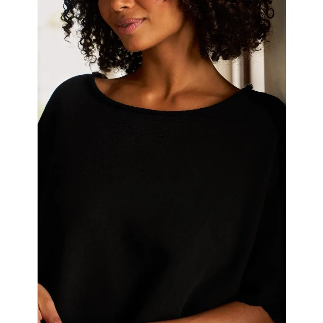 Frank & Eileen OLIVE Original Capelet Black Raw Hem One size top - Image 4