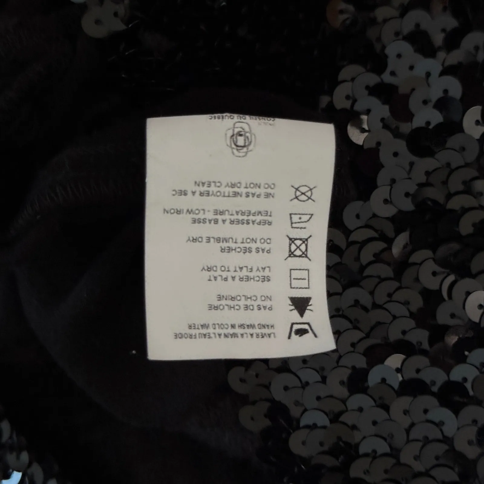 Joseph Ribkoff Womens 8 Black Sequin Hem Mock Neck Long Sleeve Party Holiday Top - Image 7