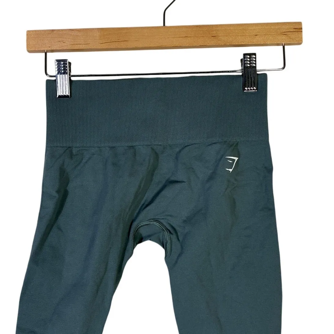 Gymshark High Rise Seamless Leggings Womens XS Green Stretch Athleisure Pilates - Image 3