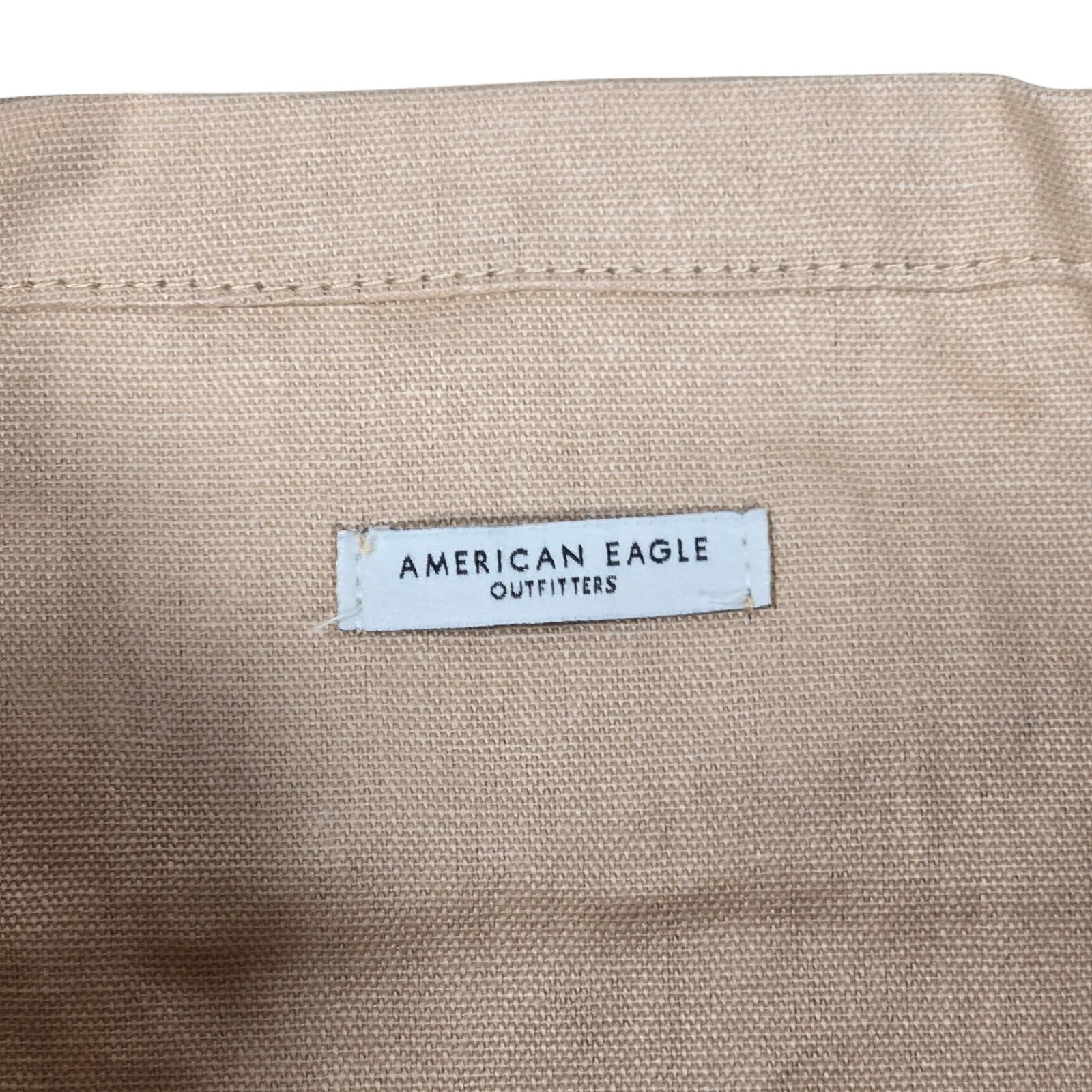 American Eagle Canvas Tote‎ Bag Follow The Music Van Surfboard Graphic Beige - Image 5