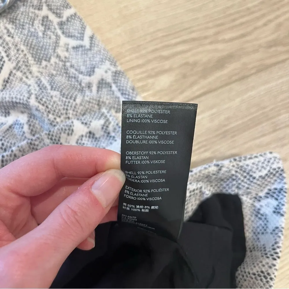 Free People Snakeskin Print Zipper Buckle Midnight Magic Mini Skirt Size 0 - Image 4