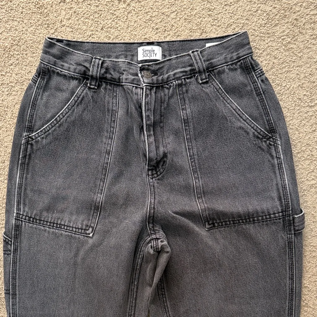 Women's Gray Flare Jeans - Image 3