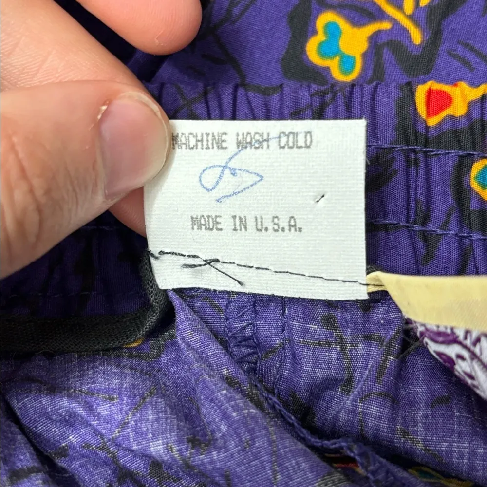 Women’s Vintage 80s Retro Y2K High Waist Floral Pattern Purple Short Size 4(27) - Image 3