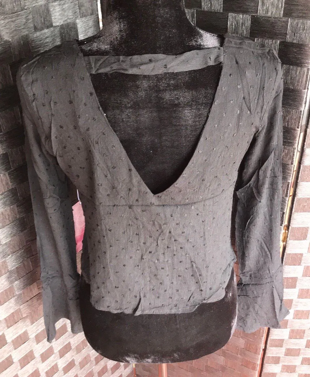Long Sleeve Black Sheer Top - Image 4